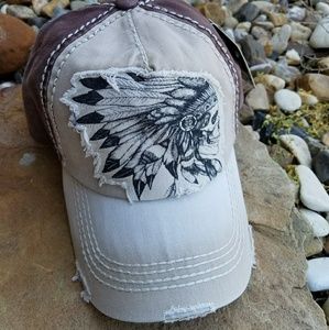 Distressed/ Faded Native Skull Cap